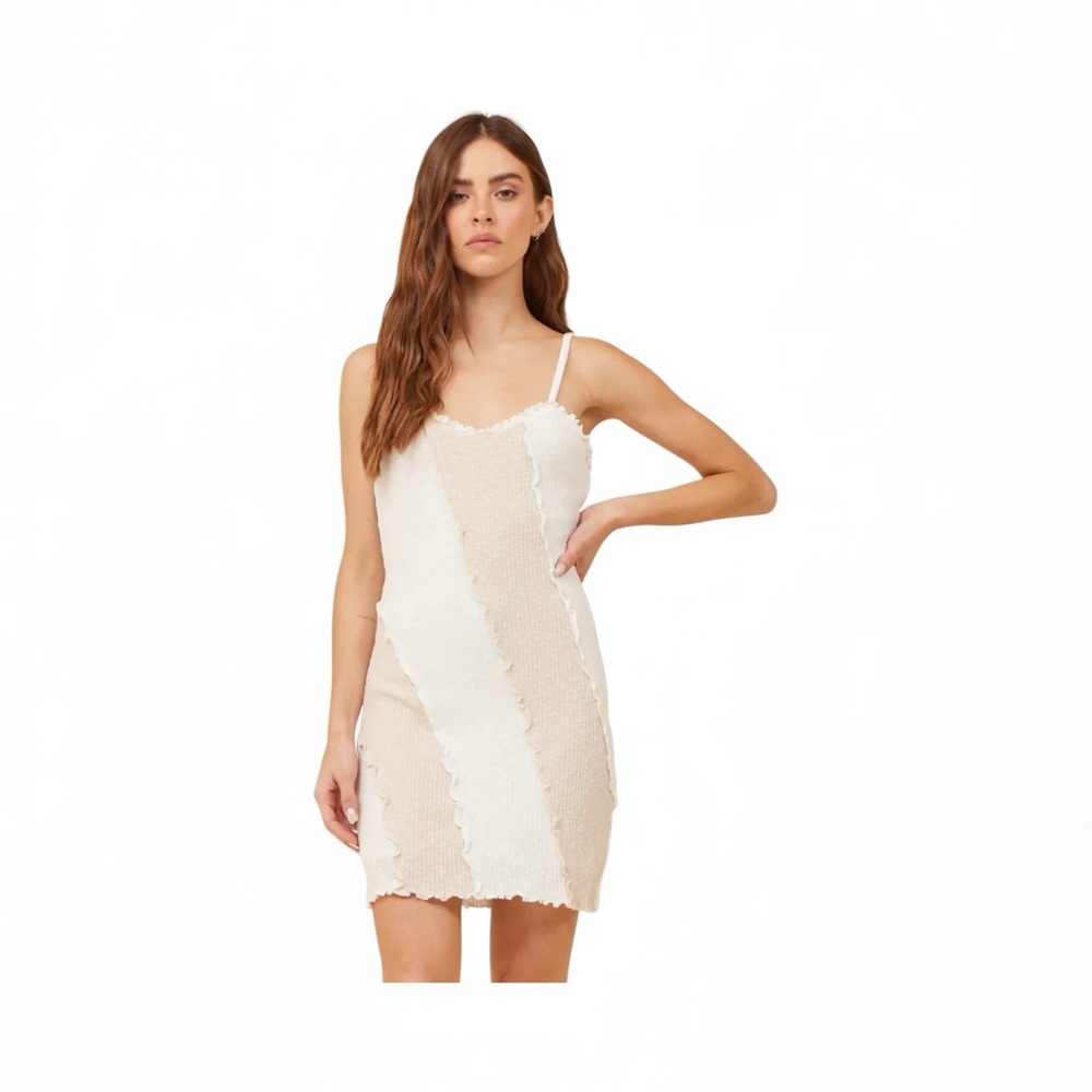 Vintage Havana White/Sand Combo Rib/Tank Dress Size M